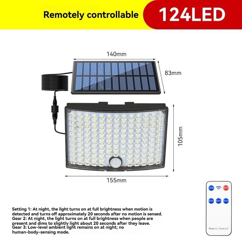 Solar Outdoor Light Motion Sensor Light Garden Lighting Porch Light Driveway - Black - Size 240LED