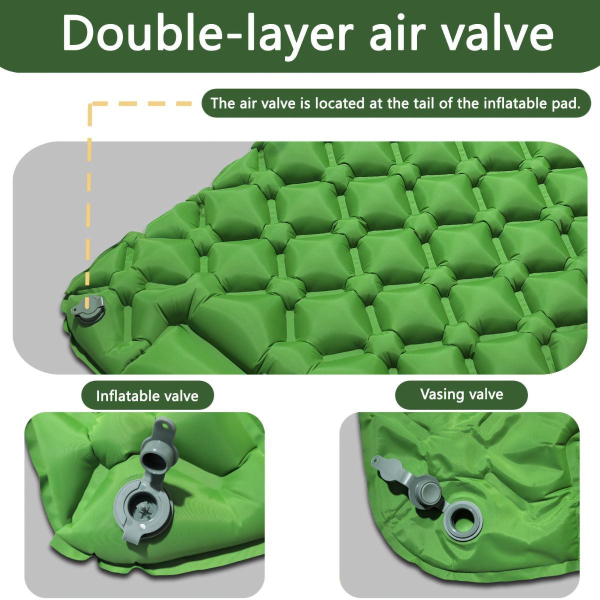 Camping Inflatable Mattress Breathable Camping Mattress Nylon Fabric Inflatable - Blue - Size 190cm