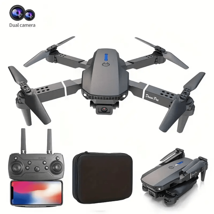 **E88 PRO All-in-One Gesture-Controlled Aerial Drone | Dual Adjustable HD Cameras + 3-Speed Wind Resistance + Touch-Free Operation, Smart Tracking with One-Click Editing, Perfect for Beginners and Outdoor Creativity**
