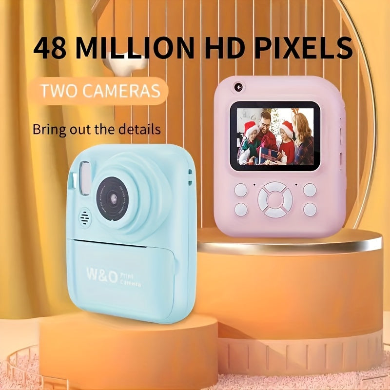 Instant-Fun Camera: HD Photos, Filter Effects, Time-lapse Selfies, Built-in Games & Music, All-in-One Fun with Type-C Fast Charging.(BLUE)
