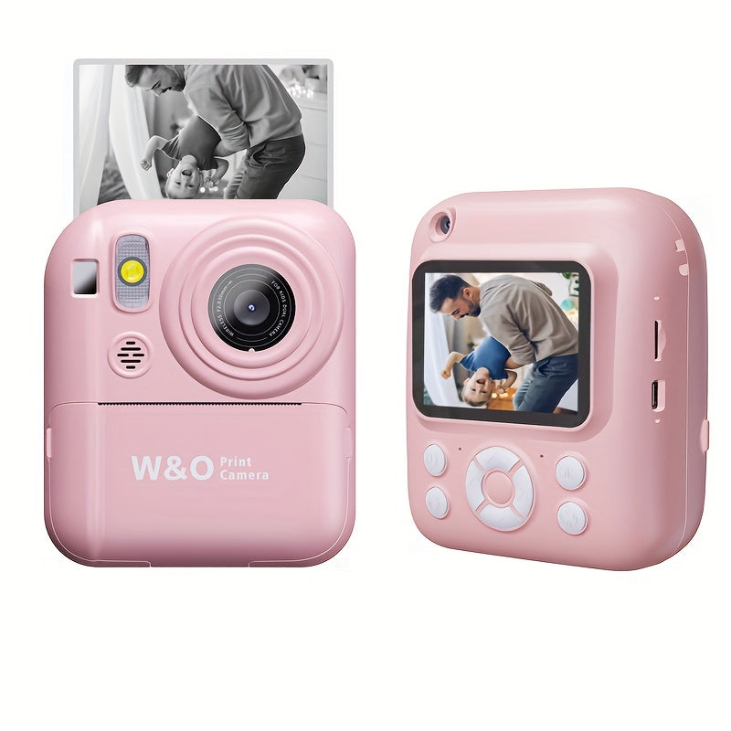 (PINK)Instant-Fun Camera: HD Photos, Filter Effects, Time-lapse Selfies, Built-in Games & Music, All-in-One Fun with Type-C Fast Charging.