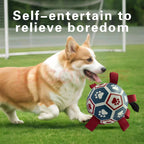 pet products Interactive dog soccer with air pump-heavy rubber tug-of-war toy, with paw print design, non-toxic blue orange ball, suitable for large/medium dogs, strong chewers, catching and training-suitable for all breeds and sizes, durable and safe