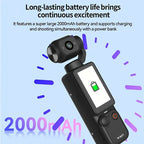 WHITE**4K HD 180° Rotating Anti-Shake Action Camera｜1.9-Inch Screen + 2000mAh Battery, Compact & Portable Vlogging & Travel Companion — Streamlined Design, Durable, Ideal for Content Creators & Holiday Gifting**