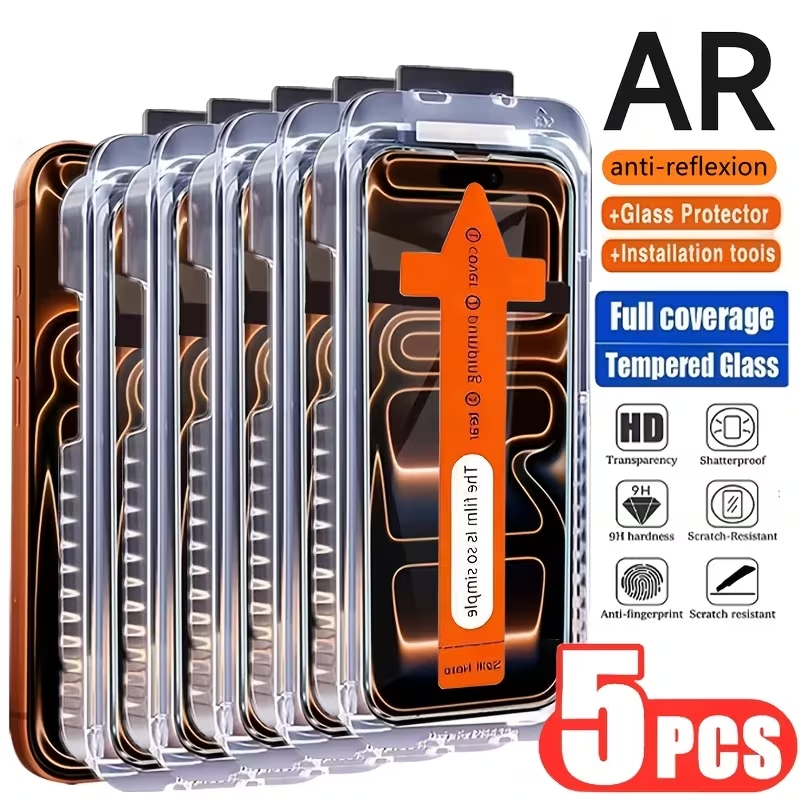 iPhone 15 Plus - 5 packs of high-definition protective film cases