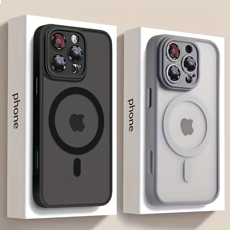iPhone 14 - High-end Magnetic Silicone Protective Case | Matte Semi-transparent Design | Anti-drop and Anti-scuff | Strong Magnetic Adhesion | Lightweight and Comfortable Feel