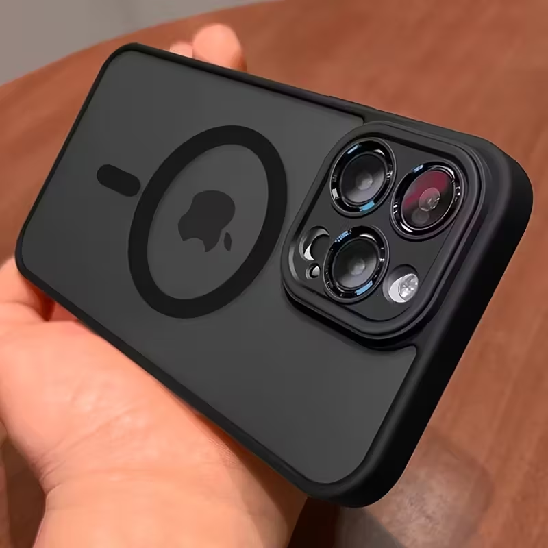 iPhone 15 - High-end Magnetic Silicone Protective Case | Matte Semi-transparent Design | Anti-drop and Anti-scuff | Strong Magnetic Adhesion | Lightweight and Comfortable Feel