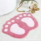 Faux Wool Bathroom Mat Super Absorbent Mat Paw Shaped Mat Non Slip Mat Machine - Blue - Size 40-60cm