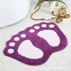 Faux Wool Bathroom Mat Super Absorbent Mat Paw Shaped Mat Non Slip Mat Machine - Green - Size 60-90cm