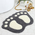 Faux Wool Bathroom Mat Super Absorbent Mat Paw Shaped Mat Non Slip Mat Machine - Gray - Size 80-120cm