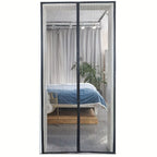 Magnetic Screen Door Self-Sealing Mesh Curtain Heavy-Duty Screen Door Insect - White - Size 100-210cm