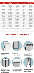 Magnetic Screen Door Self-Sealing Mesh Curtain Heavy-Duty Screen Door Insect - White - Size 120-250cm