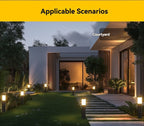 Solar Lawn Lights Stainless Steel Outdoor Lights 3-LED Garden Lights Waterproof - Black with white light - Size 2PCS