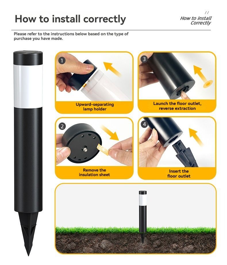 Solar Lawn Lights Stainless Steel Outdoor Lights 3-LED Garden Lights Waterproof - Silver - toned warm light - Size 2PCS