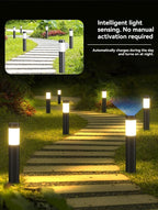 Solar Lawn Lights Stainless Steel Outdoor Lights 3-LED Garden Lights Waterproof - Silver - toned warm light - Size 2PCS