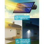 Solar Outdoor Light Motion Sensor Light Garden Lighting Porch Light Driveway - Black - Size 124LED