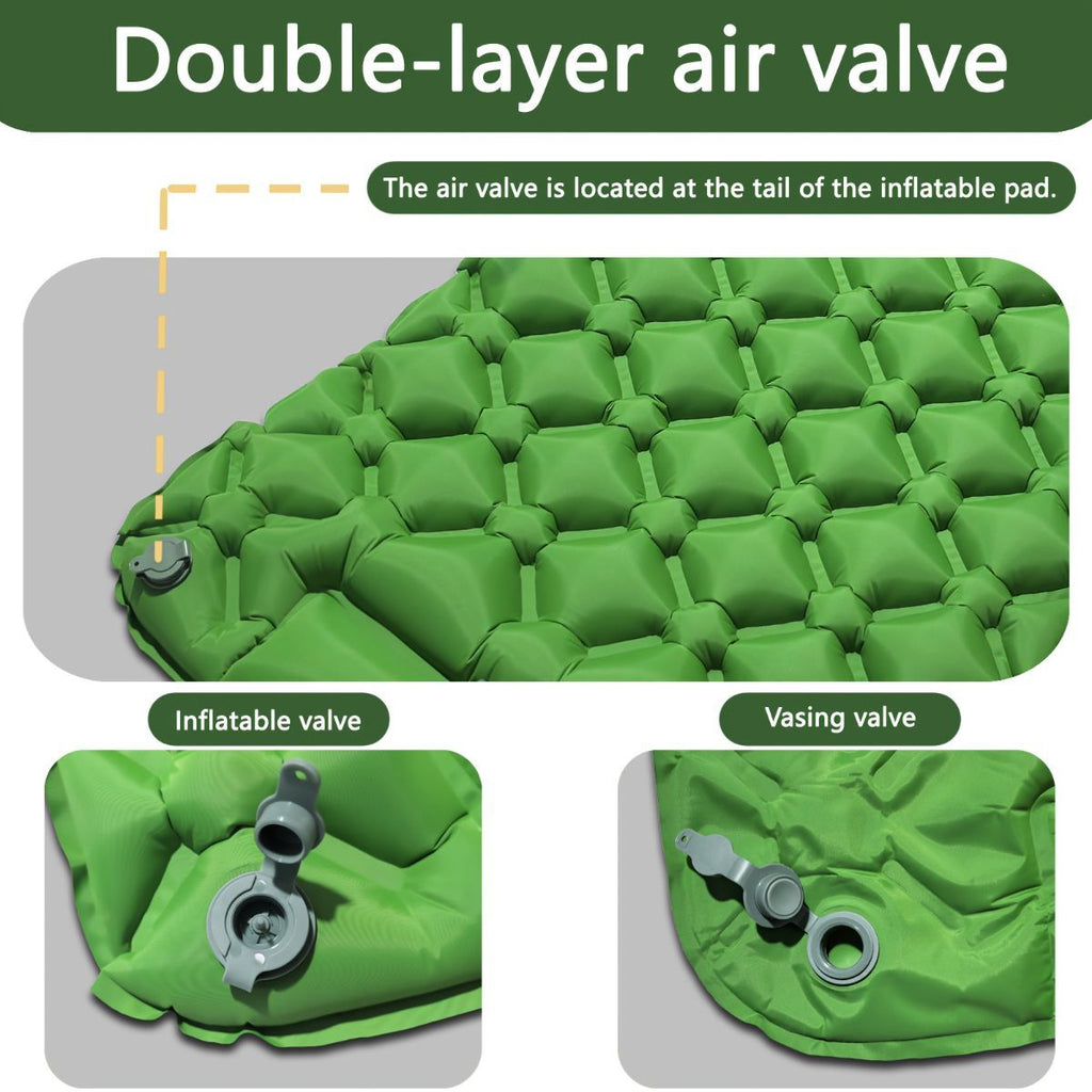 Camping Inflatable Mattress Breathable Camping Mattress Nylon Fabric Inflatable - Black - Size 190cm
