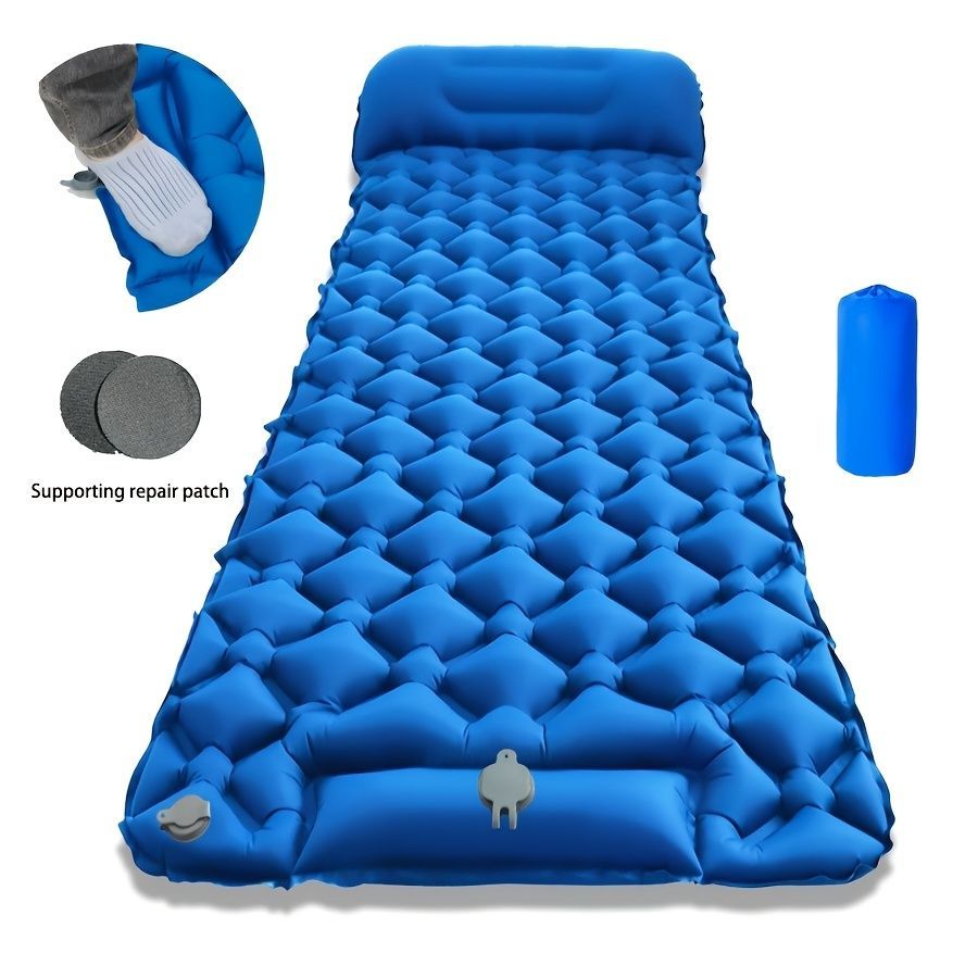 Camping Inflatable Mattress Breathable Camping Mattress Nylon Fabric Inflatable - Green - Size 190cm