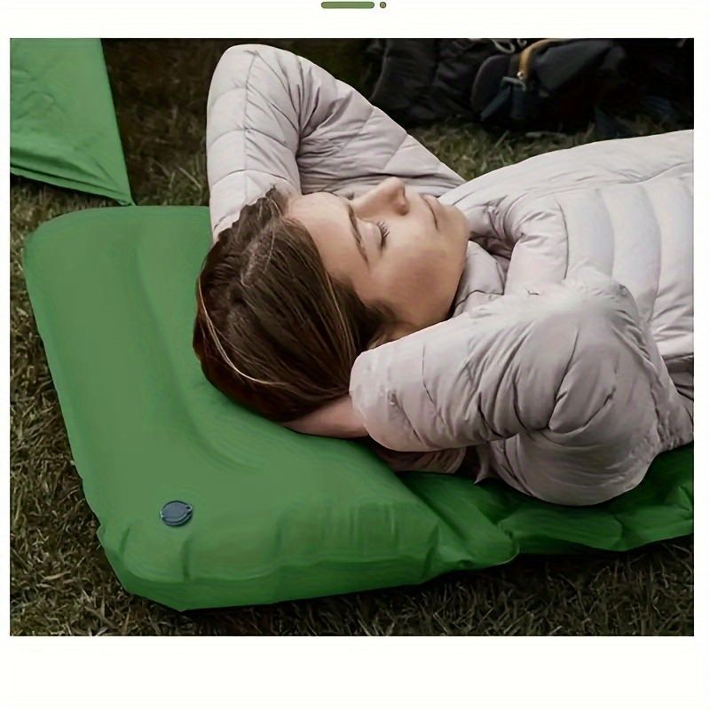 Camping Inflatable Mattress Breathable Camping Mattress Nylon Fabric Inflatable - navy blue - Size 190cm