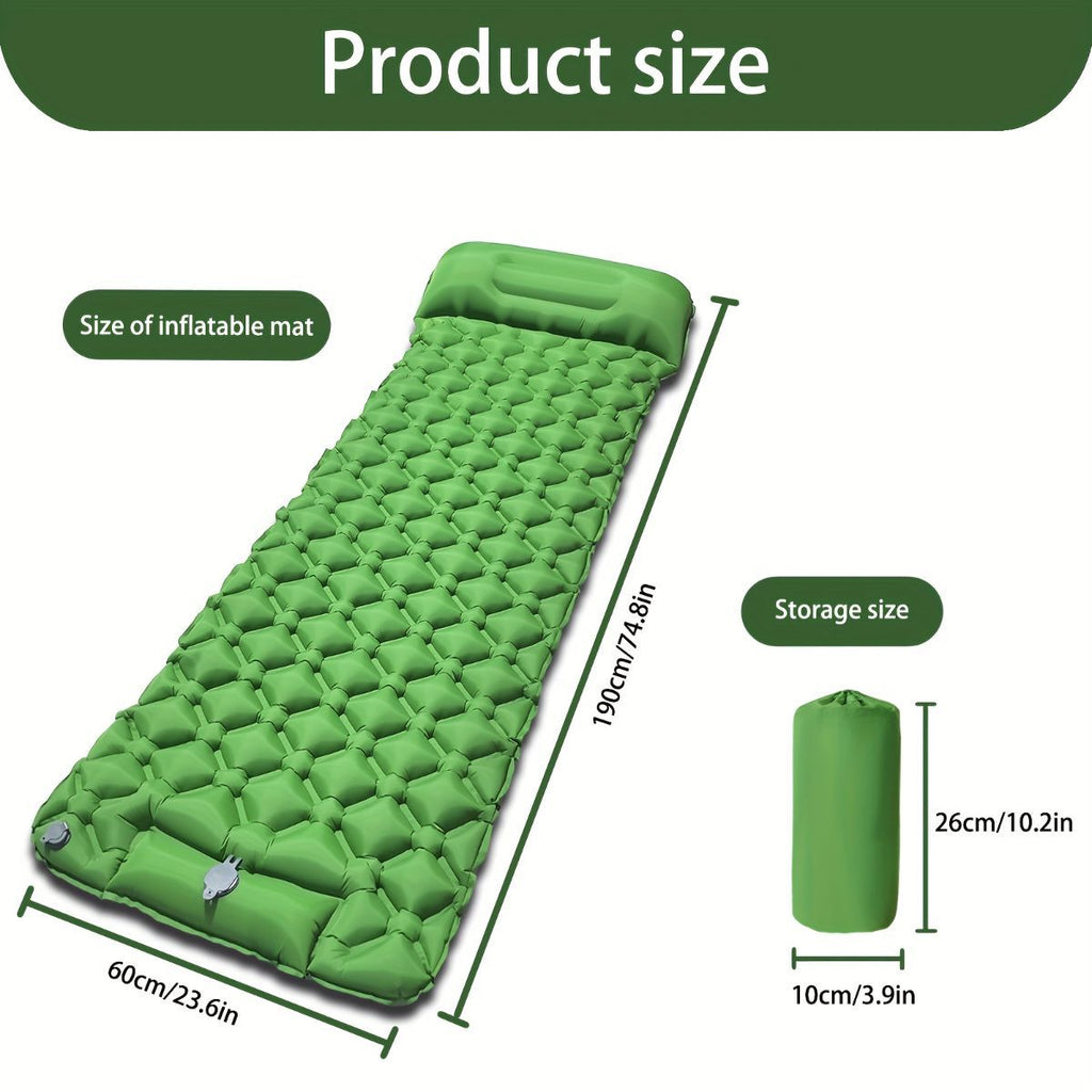 Camping Inflatable Mattress Breathable Camping Mattress Nylon Fabric Inflatable - navy blue - Size 190cm