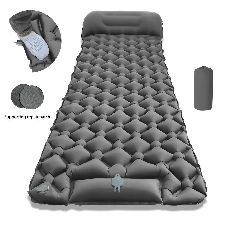 Camping Inflatable Mattress Breathable Camping Mattress Nylon Fabric Inflatable - Orange - Size 190cm