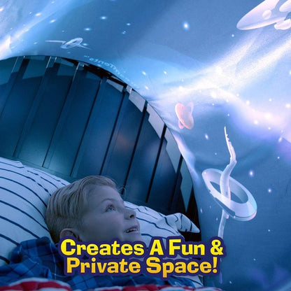 Space-Themed Bed Tent 80x220 cm - Kids' Cosmic Hideaway