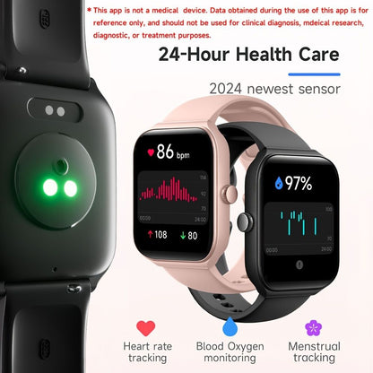 Smartwatch, men's and women's, 4.95cm fitness tracker, supports answering/making calls, wireless/睡Sleep tracking / 50 exercise modes, fitness watch, holiday gift, Valentine's Day gift