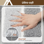 Bathroom Rugs,Ultra Soft Absorbent Bath Mat,Beige | Non-Slip TPR Backing Stays in Place, Machine Washable Bath Rugs Shaggy Rug for Bathroom Floor - Grey and White - Size 60cm*90cm