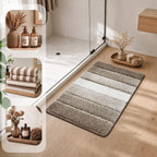 Bathroom Rugs,Ultra Soft Absorbent Bath Mat,Beige | Non-Slip TPR Backing Stays in Place, Machine Washable Bath Rugs Shaggy Rug for Bathroom Floor - Brown - Size 45cm*75cm