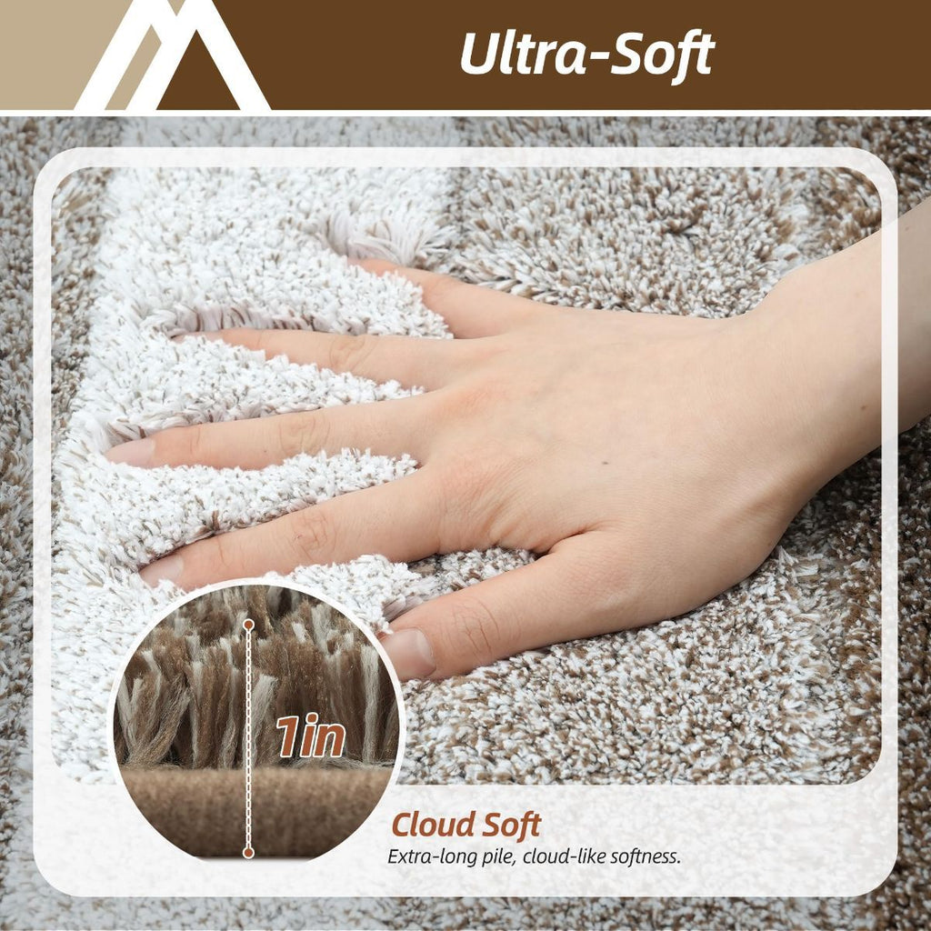 Bathroom Rugs,Ultra Soft Absorbent Bath Mat,Beige | Non-Slip TPR Backing Stays in Place, Machine Washable Bath Rugs Shaggy Rug for Bathroom Floor - Brown - Size 45cm*75cm