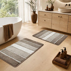 Bathroom Rugs,Ultra Soft Absorbent Bath Mat,Beige | Non-Slip TPR Backing Stays in Place, Machine Washable Bath Rugs Shaggy Rug for Bathroom Floor - Brown - Size 45cm*75cm