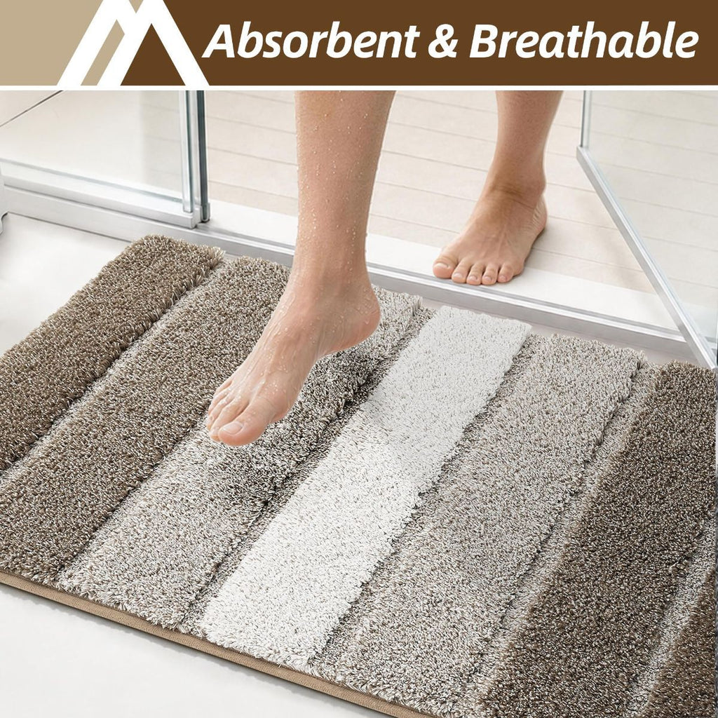 Bathroom Rugs,Ultra Soft Absorbent Bath Mat,Beige | Non-Slip TPR Backing Stays in Place, Machine Washable Bath Rugs Shaggy Rug for Bathroom Floor - Brown - Size 60cm*90cm