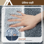 Bathroom Rugs,Ultra Soft Absorbent Bath Mat,Beige | Non-Slip TPR Backing Stays in Place, Machine Washable Bath Rugs Shaggy Rug for Bathroom Floor - Dark Blue and White - Size 45cm*75cm