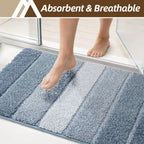 Bathroom Rugs,Ultra Soft Absorbent Bath Mat,Beige | Non-Slip TPR Backing Stays in Place, Machine Washable Bath Rugs Shaggy Rug for Bathroom Floor - Blue - Size 40cm*60cm