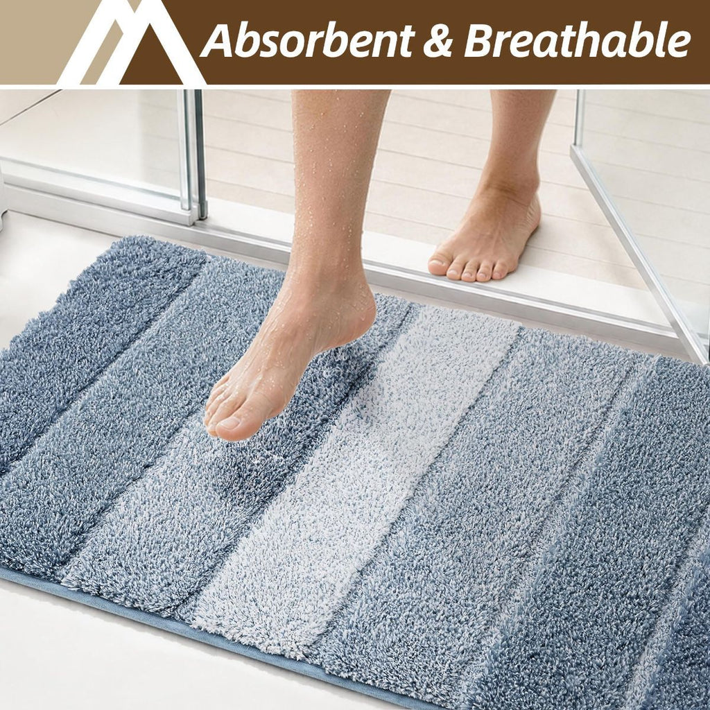Bathroom Rugs,Ultra Soft Absorbent Bath Mat,Beige | Non-Slip TPR Backing Stays in Place, Machine Washable Bath Rugs Shaggy Rug for Bathroom Floor - Blue - Size 45cm*75cm