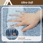Bathroom Rugs,Ultra Soft Absorbent Bath Mat,Beige | Non-Slip TPR Backing Stays in Place, Machine Washable Bath Rugs Shaggy Rug for Bathroom Floor - Blue - Size 50cm*80cm