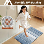 Bathroom Rugs,Ultra Soft Absorbent Bath Mat,Beige | Non-Slip TPR Backing Stays in Place, Machine Washable Bath Rugs Shaggy Rug for Bathroom Floor - Blue - Size 60cm*90cm
