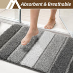 Bathroom Rugs,Ultra Soft Absorbent Bath Mat,Beige | Non-Slip TPR Backing Stays in Place, Machine Washable Bath Rugs Shaggy Rug for Bathroom Floor - Dark Gray - Size 50cm*80cm