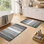 Bathroom Rugs,Ultra Soft Absorbent Bath Mat,Beige | Non-Slip TPR Backing Stays in Place, Machine Washable Bath Rugs Shaggy Rug for Bathroom Floor - Dark Gray - Size 50cm*80cm