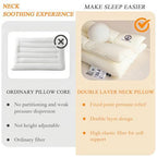 Cervical Neck Pillow for Sleeping - Double Layer Removable Bed Pillows, Don't Press Your Face, Pure Cotton Surface Skin-Friendly and Comfortable, Ergonomic Orthopedic Contour - Gray - Size 70*45cm