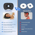 Ear Piercing Hole Pillows Side Sleeper Pillow with an Ear Hole for CNH Side Sleepers and Ear Inflammation Pressure Sores, Adjustable Cotton and Polyester Curved Side Pillow - Gray - Size 44cm*32cm