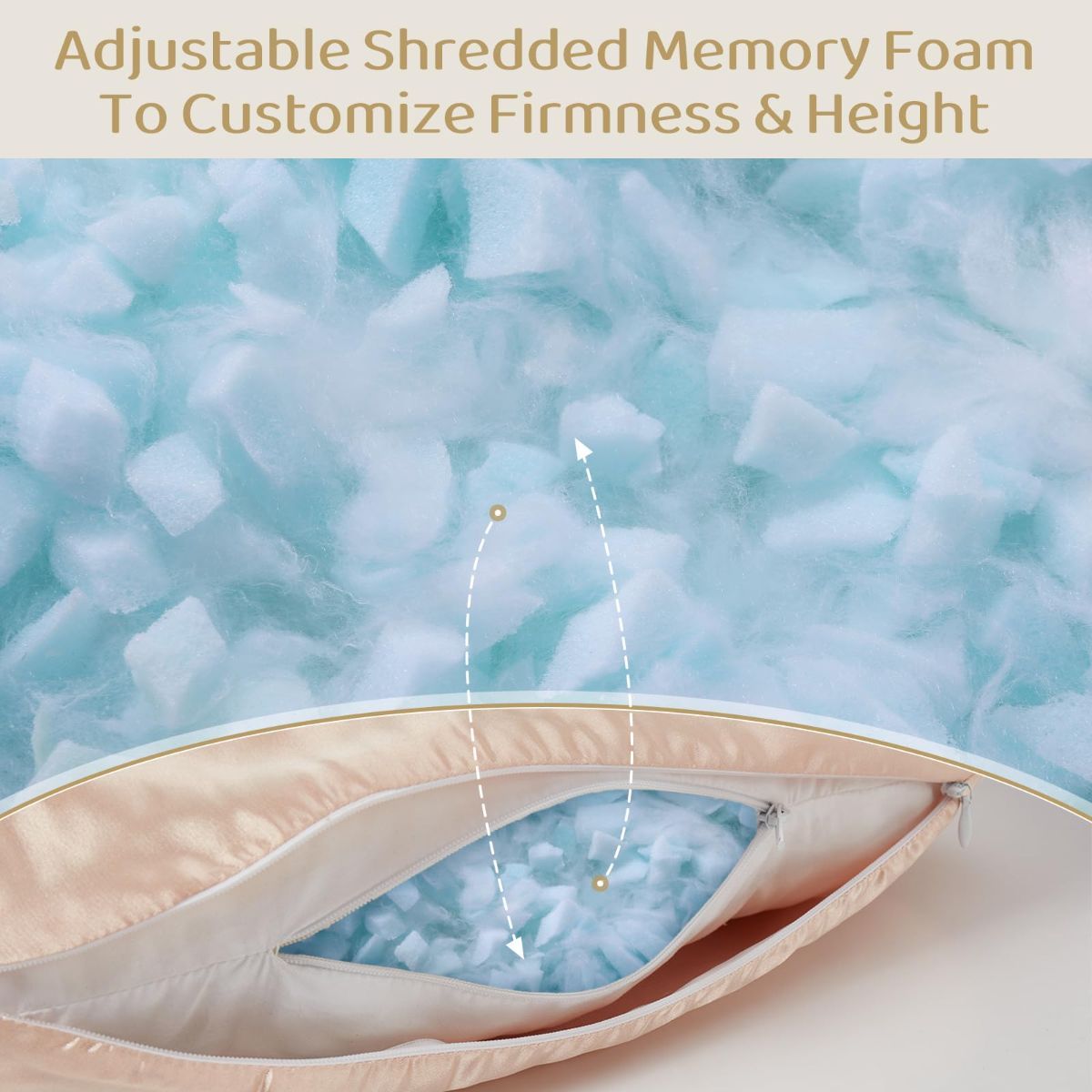 Piercing Pillow - Ear Piercing Pillow With Foam Plug, Adjust Shredded Memory Foam Picrcing Pillow For Side Sleepers, Donut Piliow For Ear With 4.5x4.5''Hole, Ergonomic Curved Design, Satin Pink | Ear Piercing Pillow For Side Sleepers, Donut Piliow For Ear