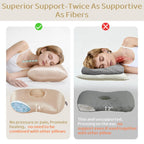 Piercing Pillow - Ear Piercing Pillow With Foam Plug, Adjust Shredded Memory Foam Picrcing Pillow For Side Sleepers, Donut Piliow For Ear With 4.5x4.5''Hole, Ergonomic Curved Design, Satin Pink | Ear Piercing Pillow For Side Sleepers, Donut Piliow For Ear