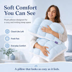 Mellow Puff Cooling Pillow for Sleeping, Fluffy Cloud Pillow with Ice-Silk Touch, Breathable Quilted Grid Design, for Side and Back Sleepers, Machine Washable - Purple - Size 26in*20in