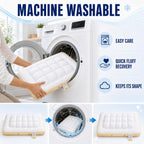 Cooling Marshmallow Puff Pillow, Quilted Cool-Touch Bed Pillow for Adults, Cloud-Like Fluffy Sleep Pillow with Neck Support for Side Back Sleepers - White - Size 74*48cm