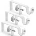 3 Pack Over-Blinds Curtain Rod Brackets for Outside-Mounted Blinds, No Drill, Adjustable Fit - White