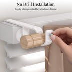 3 Pack Over-Blinds Curtain Rod Brackets for Outside-Mounted Blinds, No Drill, Adjustable Fit - White