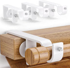 3 Pack Over-Blinds Curtain Rod Brackets for Outside-Mounted Blinds, No Drill, Adjustable Fit - White