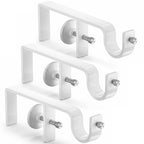 4 Pack Over-Blinds Curtain Rod Brackets for Outside-Mounted Blinds, No Drill, Adjustable Fit - White