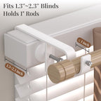 4 Pack Over-Blinds Curtain Rod Brackets for Outside-Mounted Blinds, No Drill, Adjustable Fit - White