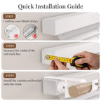 4 Pack Over-Blinds Curtain Rod Brackets for Outside-Mounted Blinds, No Drill, Adjustable Fit - White